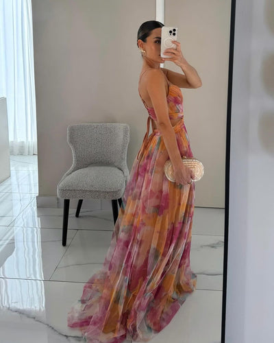 Gisele | Smickrande Blommig Maxi Klänning
