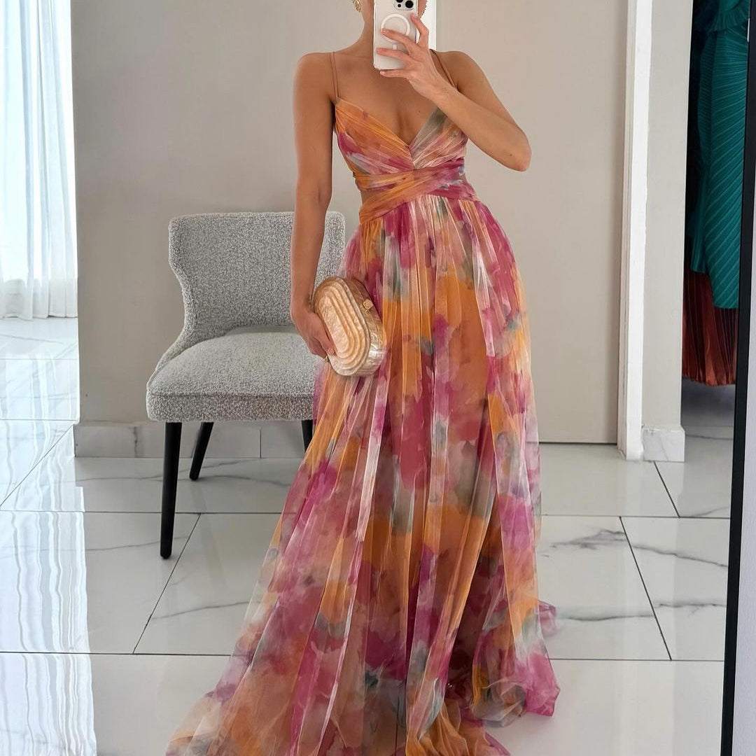 Gisele | Smickrande Blommig Maxi Klänning