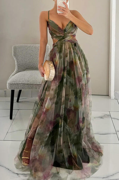 Gisele | Smickrande Blommig Maxi Klänning