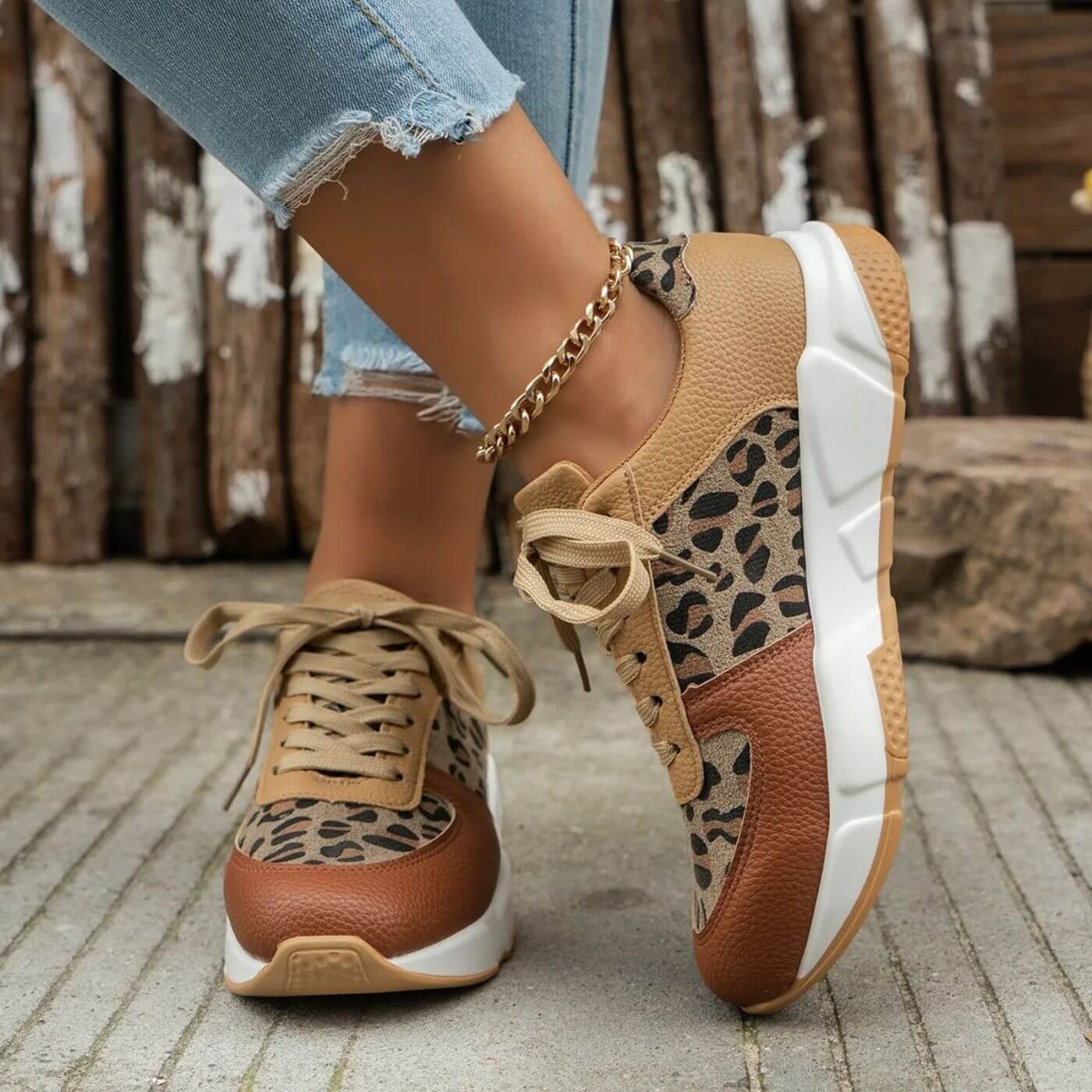 Elora™ - Ortopediska Leopard Sneakers