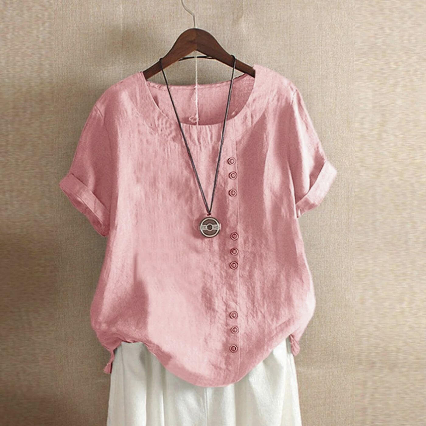 Leila™ – Rundhalsad Chalisblus