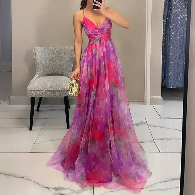Gisele | Smickrande Blommig Maxi Klänning