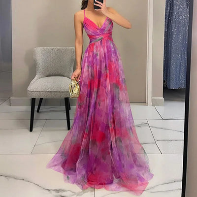 Gisele | Smickrande Blommig Maxi Klänning