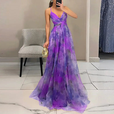 Gisele | Smickrande Blommig Maxi Klänning