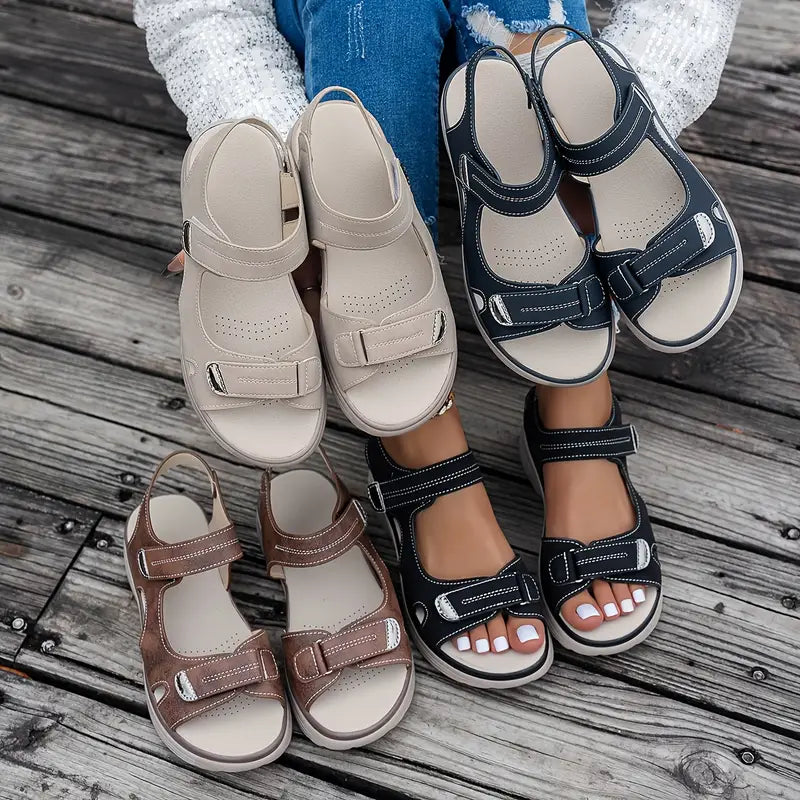 Alia™ - Bekväma sandaler med kilklack och ankelsnodd
